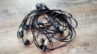 LED solární řetěz s žárovkami, 10x E12 LED - 4