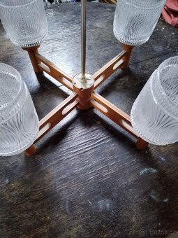 Retro dřevěný lustr - 4