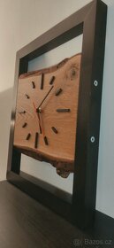 Dekorační dřevěné hodiny, dub, 40x33 - 4