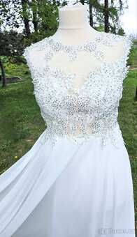 NOVÉ jednoduché svatební šaty BOHO-STYL - 4