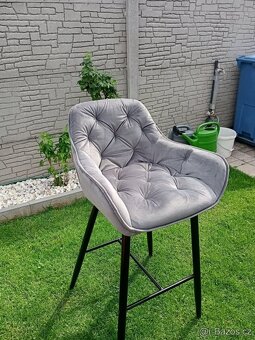 Prodám barové židle CHERRY H2 VELVET - 4