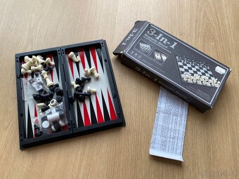 Magnetická šachová souprava 3v1 – šachy, dáma, backgammon - 4