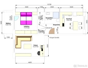 Pronájem bytu 2+1 57 m² Na Rybníku, Uherské Hradiště - 4