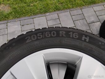 Alu kola 5x112, 6,5Jx16, ET46, zimní pneu 205/60/R16 - 4