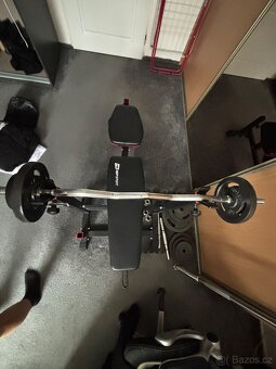 Posilovací sada Strong 106 kg + lavice HS-1075 – TOP STAV - 4