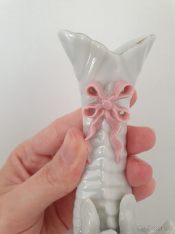 Retro dekorace romantická vázička holubičky ptáčci - 4