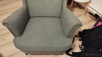 Křeslo IKEA Strandmon - Ušák (šedý) - 4
