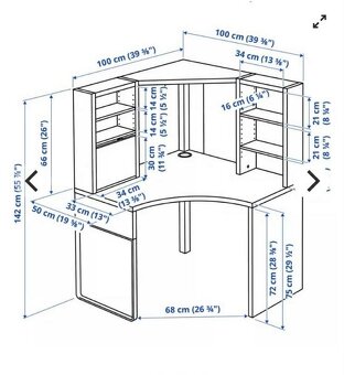 Rohový psací stůl - 4