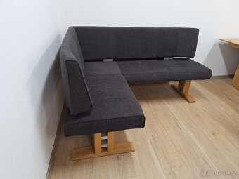 Nová jídelní rohová lavice polstrovaná Grafit – šedá - 4