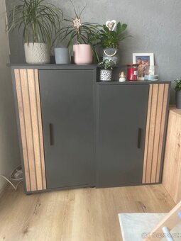 Obýváková stěna antracitová/přírodní - 4