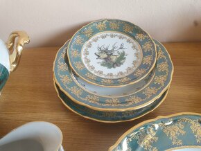 Komplet jídelní+čajová+mocca zelená myslivec hlava - 4