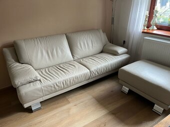 Kožená sedačka Celina Home + Taburet - 4
