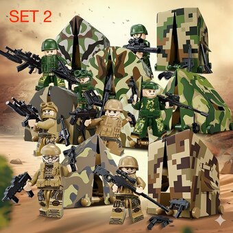Rôzne sety vojakov 7 + doplnky - typ lego - nové - 4
