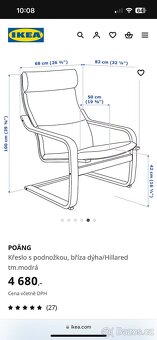 Křeslo IKEA Poang s podnožkou - 4