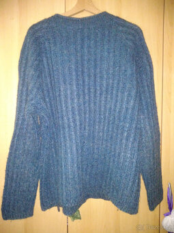 Zelenošedý svetr na knoflíky - 4