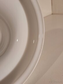 pěkný velice starý mosazný lustr, bílé stínidlo,nové elektro - 4