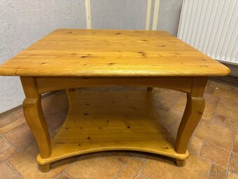 Konferenční stůl hranatý, 2patra, masiv borovice - 4