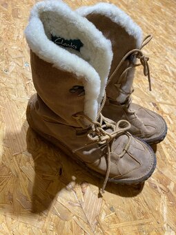 Clarks-dámské boty zimní semišové, vlna - 4