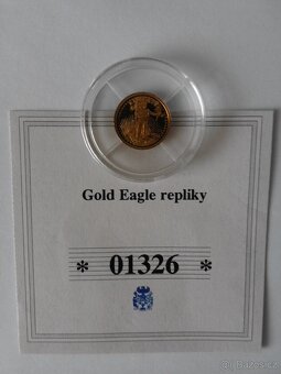 Zlatá mince Gold Eagle, 0,5 gr, 585Au s certifikátem - 4