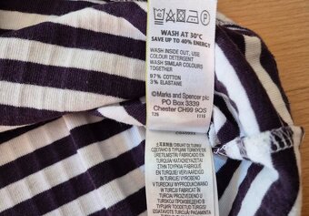 Pruhovanané žebrové triko Marks Spencer, vel.38 - 4