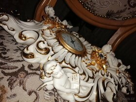 Starožitné luxusní barokní porcelánové Hodiny. Signováno 4x. - 4