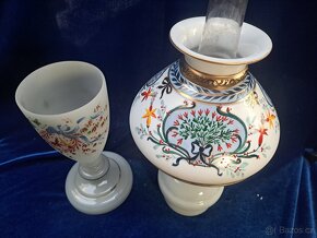 Petrolejová lampa z kostního skla - 4