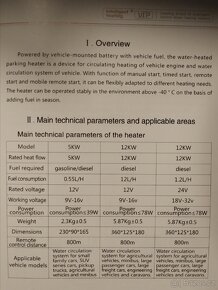 Nezávislé vodní topení (nafta/benzín) 5kW 12VDC - 4