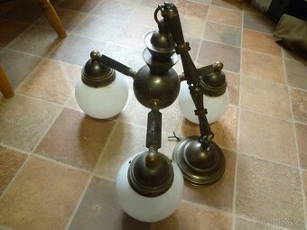 1920 starý mosazný lustr - 4