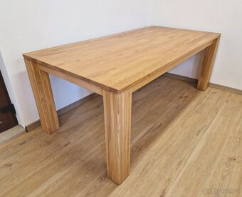 Sleva -nový rozkládací jídelní stůl dub masiv 100x200+100cm - 4