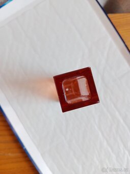 Krásná broušená růžovo-oranžová vázička - 4