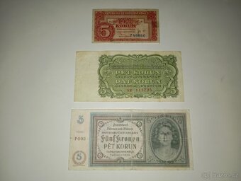 BANKOVKY 5 KČS, 1940-1961, 3 RŮZNÉ EMISE - 4