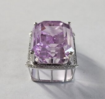 DIAMANTOVÝ PŘÍVĚSEK KUNZIT 36.64ct. BRILIANTY 0.30ct. TOP - 4
