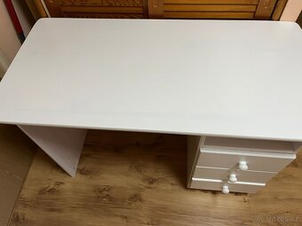 Psací stůl (bílý lak, masiv borovice) - 4