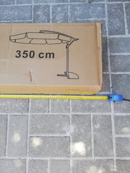 Slunečník s boční nohou 350 cm + závaží NOVÉ vše nepoužité - 4