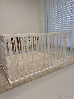 Dětská ohrádka 120×120 cm – masivní dřevo, bílá - 4