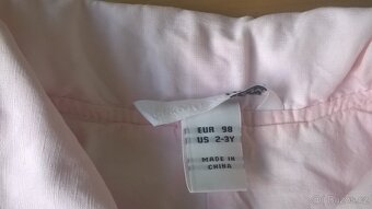 H&M dívčí lněný růžový jarní kabátek vel.98 - 4