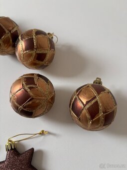Sada 19 ks zlato-hnědých vánočních ozdob - 4