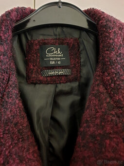 Clockhouse M 40 zimní vínový bordo kabát křivák vlněný - 4