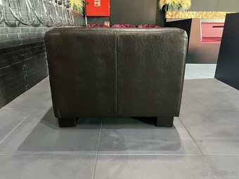 Kožená sedací souprava, dvoumístná, černá (NOVÁ NEROZBALENÁ) - 4