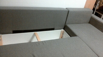 Rohová rozkládací sedačka s úložným prostorem - 4