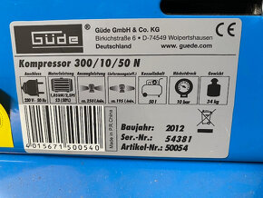 Olejový kompresor Güde 300/10/50 N - 4