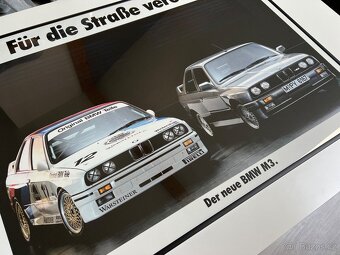 ORIGINÁL BMW plakát v rámu A1 BMW E30 M3 CIVIL A DTM - 4