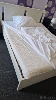 IKEA SONGESAND rám postele bílý 160x200 cm + matrace + ochra - 4