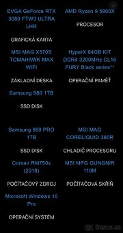 herní PC Ryzen 9 RTX 3080 128 GB RAM 2TB SSD - 4