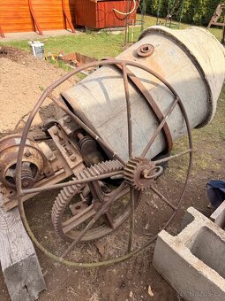 Domácí míchačka - sud + převod + el. motor - 4