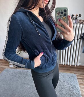 Modrá semišová mikinat - 4