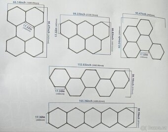 Hexagon LED světlo, 5 ks, volitelná teplota světla - 4