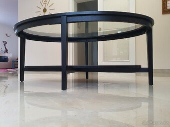 Konferenční stůl / stolek oválný a skleněný - 4