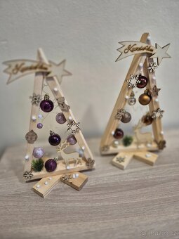 Svítící dřevěné vánoční stromečky - 4