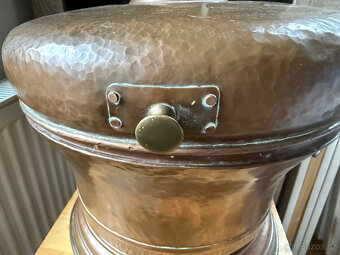 Starožitná měděná nádoba, hrnec - 4